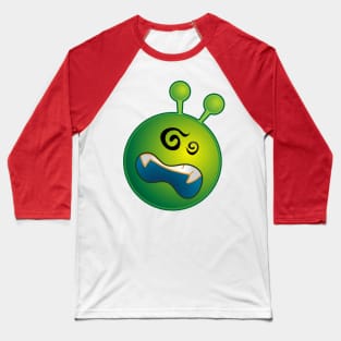 Confused Alien Monster ET Extraterrestrial Martian Green Man Emoji for Women, Men and Kids 11 Baseball T-Shirt